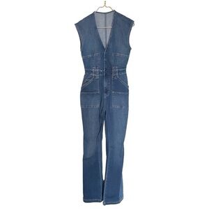 We the Free Free People CRVY Hyde Park denim jumpsuit size 10 nwot